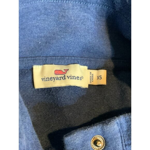 Vineyard Vines Men's Blue 1/4 Snap Logo Long Sleeve Top, Size XS - Picture 8 of 8